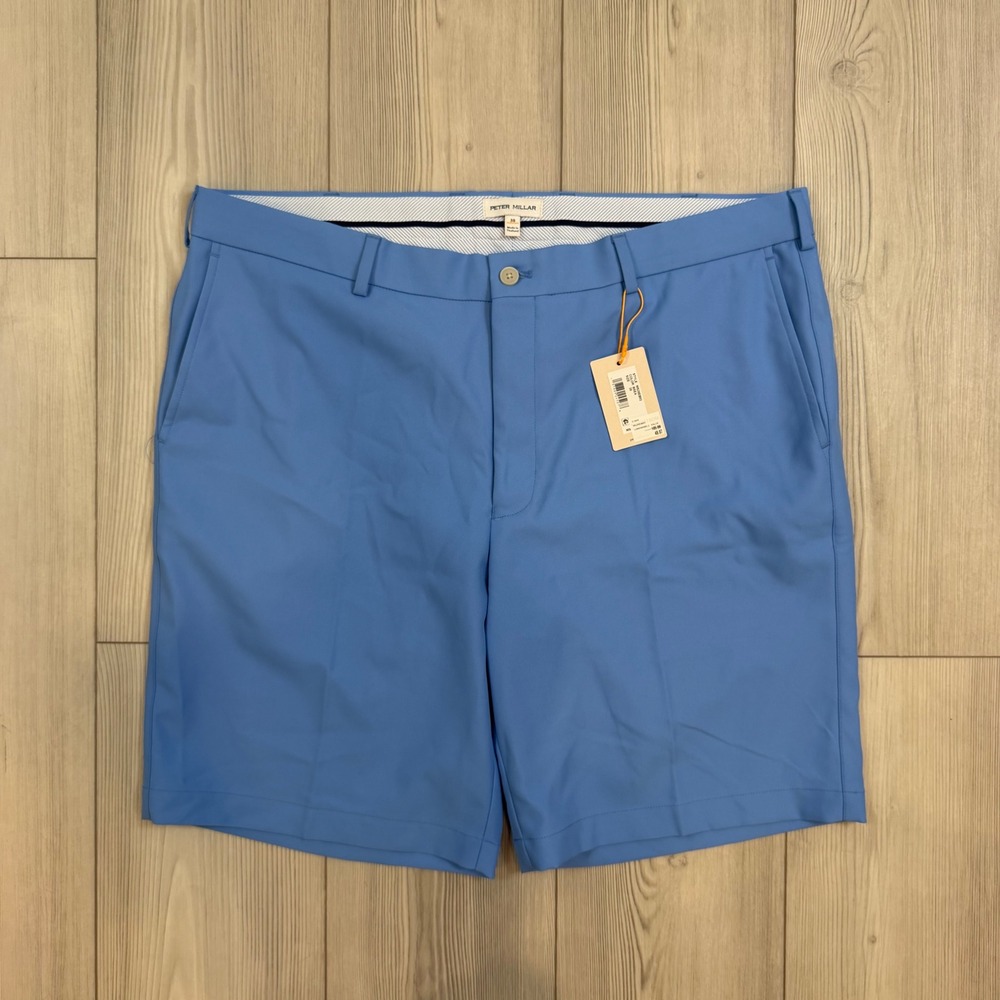 NWT Peter Millar Salem Classic Fit Performance Golf Shorts Blue MS25EB82 Mens 38
